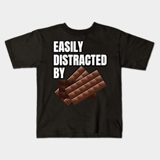 Easily Distracted By Chocolate Kids T-Shirt